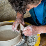 Daniel Boyle at work in his pottery 2019
